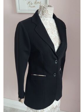 NWT Burberry Brit Black Blazer Check Cuff Jacket XXL Fits US 10 Authentic